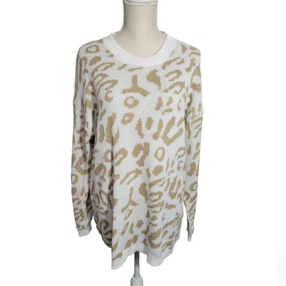 Goodnight macaroon oversized sweater Leopard Print Sz Small - Picture 2 of 10